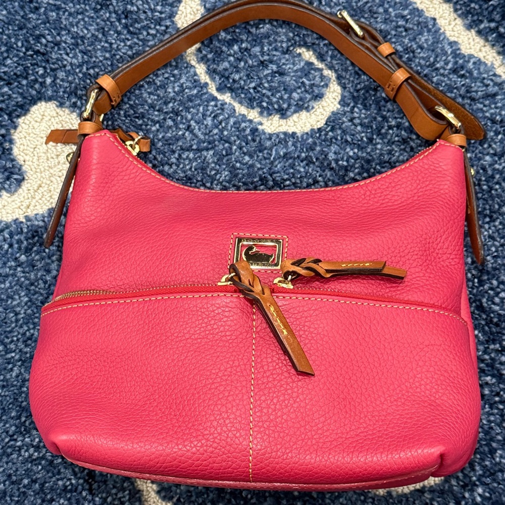 Dooney & Bourke Pink Leather Hobo Bag - Picture 7 of 9